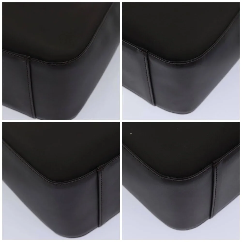 BURBERRY Hand Bag Nylon Leather Brown Silver - Picture 11 of 15